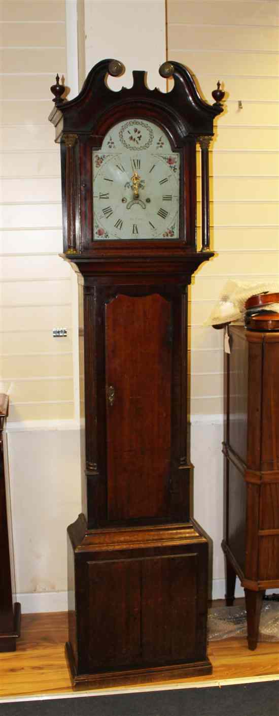 Appraisal: A George III oak eight day longcase clock with painted