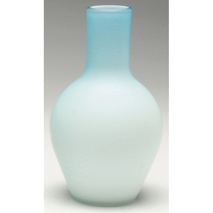 Appraisal: Webb vase swollen form in light blue satin glass unmarked