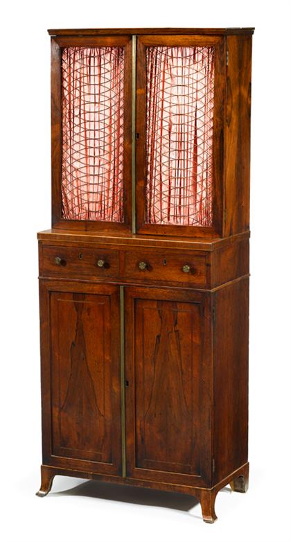 Appraisal: Regency rosewood cabinet early th century The rectangular top above