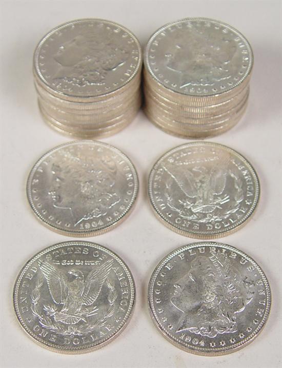 Appraisal: Roll of BU -O Morgan Dollars Grades range MS -