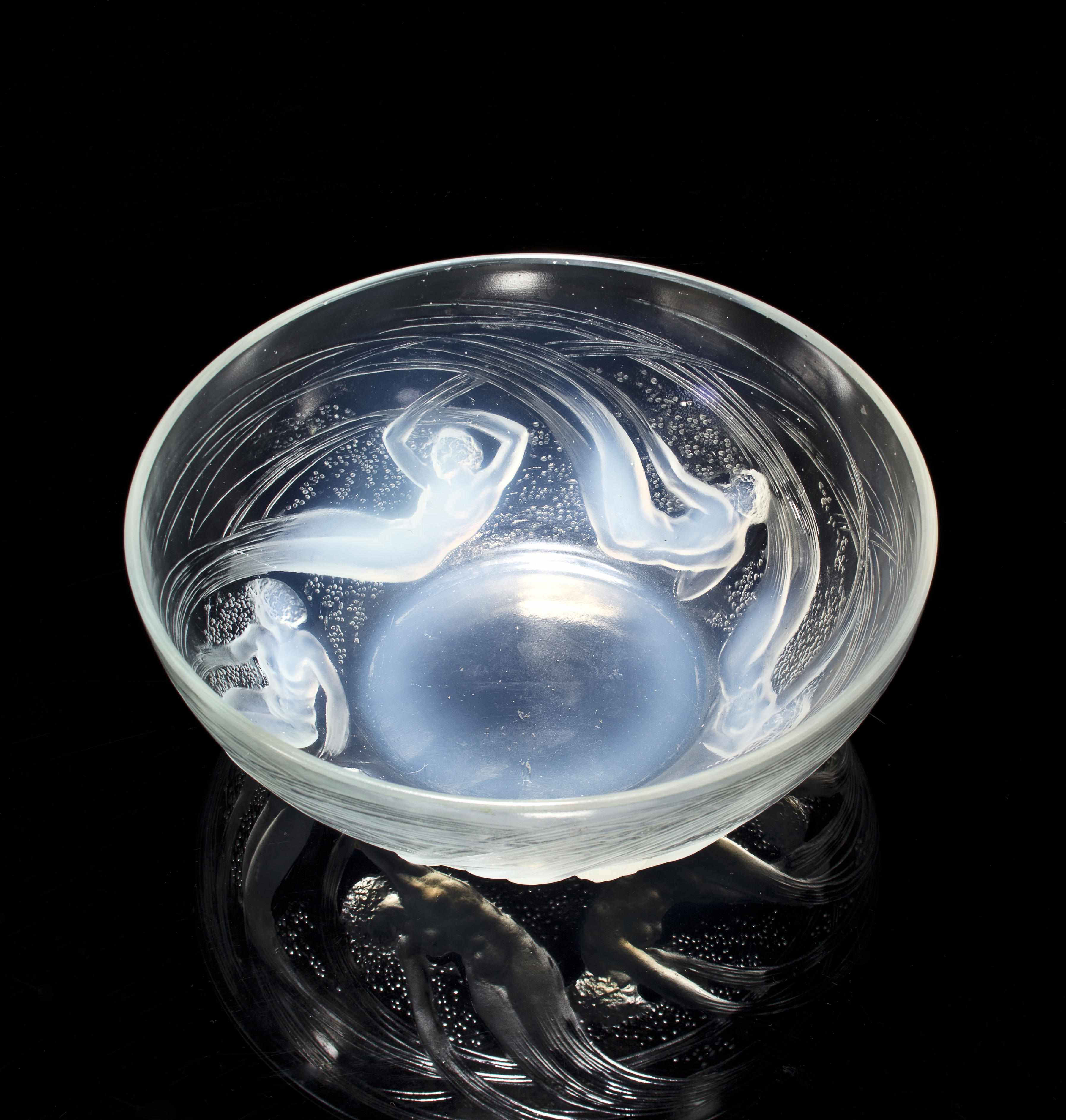 Appraisal: A Ren Lalique molded opalescent glass bowl Ondines Marcilhac model