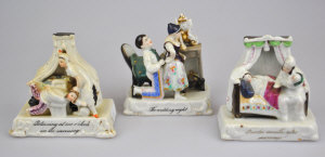 Appraisal: Three Victorian porcelain fairings The Wedding Night Returning at one