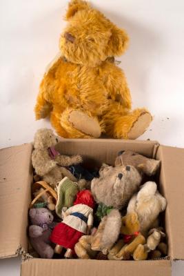 Appraisal: Two boxes of dolls teddy bears etc