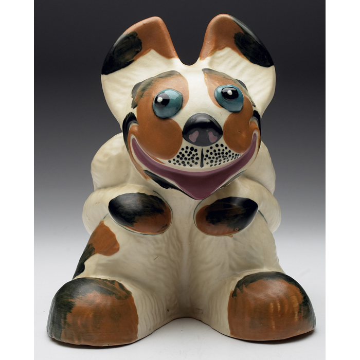 Appraisal: Large and unusual Weller garden ornament Pop-eye Dog marked ''w