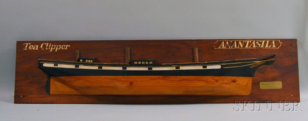 Appraisal: Wooden Half-hull Model of the Tea Clipper Anastasia Bridges Mason