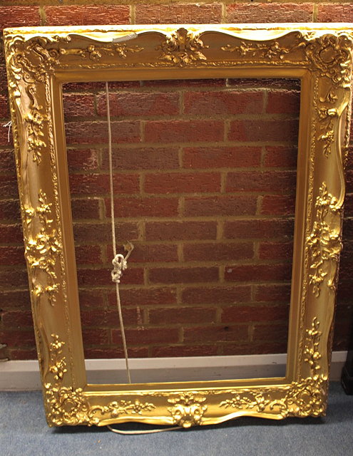 Appraisal: A TH CENTURY GILT GESSO FRAME of swept rococo form