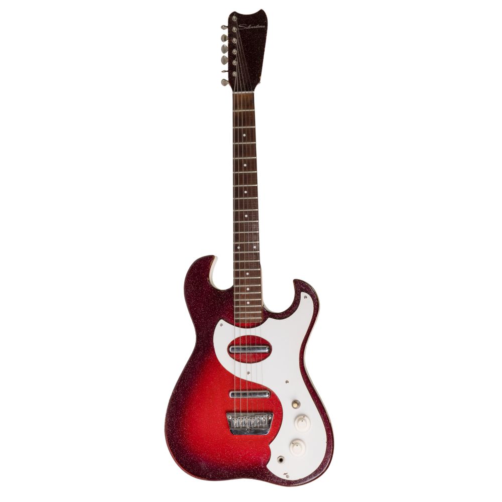 Appraisal: SILVERTONE ELECTRIC GUITAR MODEL WITH AMP-IN-CASEMasonite body in red burst