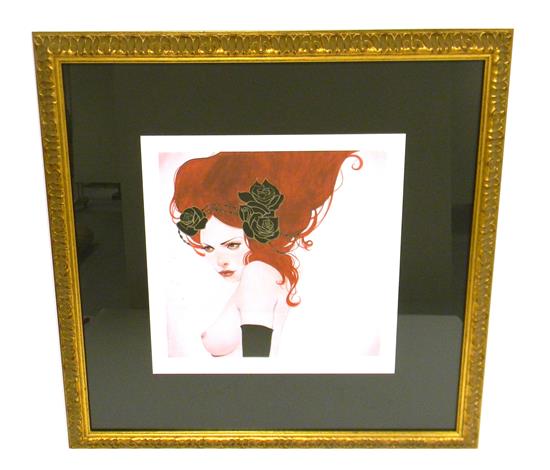 Appraisal: Sylvia Ji American b Rose limited edition print red haired