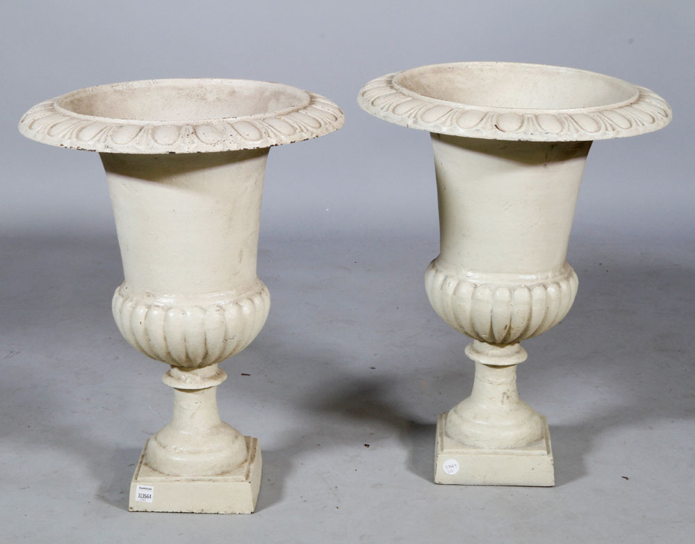 Appraisal: - Pair of Classical Style Urns Pair of classical style