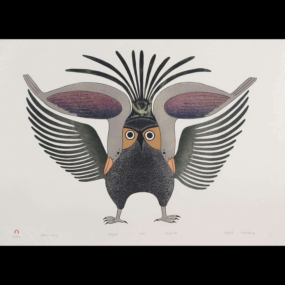 Appraisal: KENOJUAK ASHEVAK - E - Cape Dorset REFLECTIVE MUSING lithograph