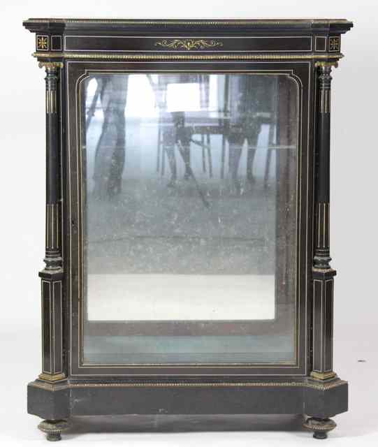 Appraisal: A th Century ebonised and gilt metal mounted pier cabinet