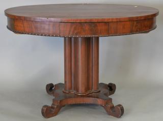 Appraisal: Empire mahogany oval table with drawer circa ht in top