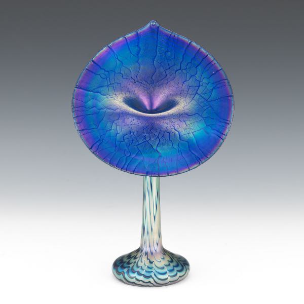 Appraisal: STEVEN CORREIA AMERICAN CONTEMPORARY x Jack-in-the-pulpit glass vase in vivid