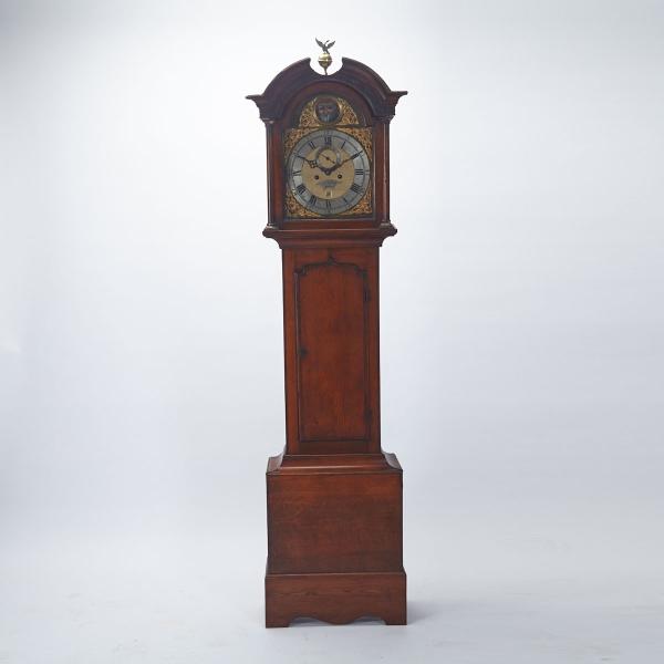 Appraisal: English Oak Tall Case Clock with Animated Dial Richard Bullock