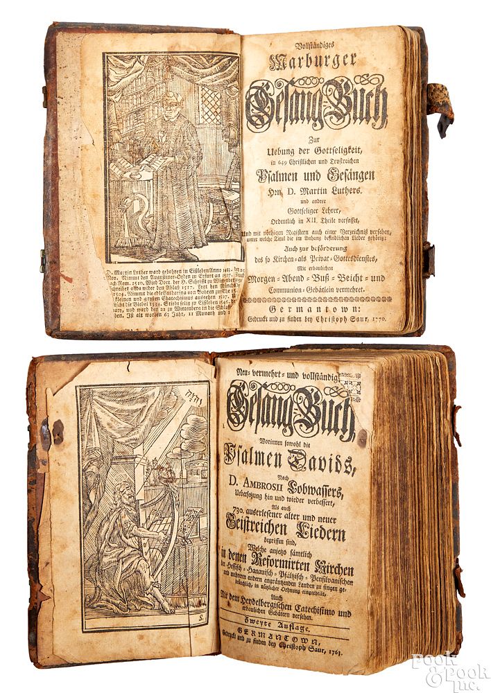 Appraisal: Two Christopher Sauer Germantown song books Two Christopher Sauer Germantown