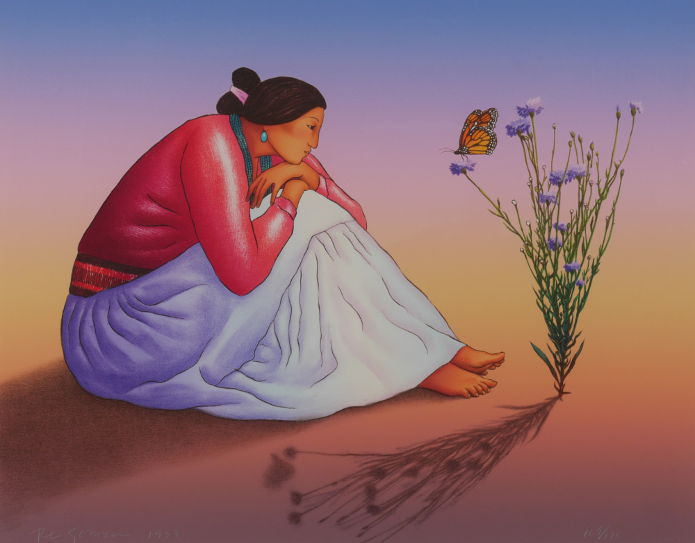 Appraisal: GORMAN R C American - Indian Woman with Flowers and