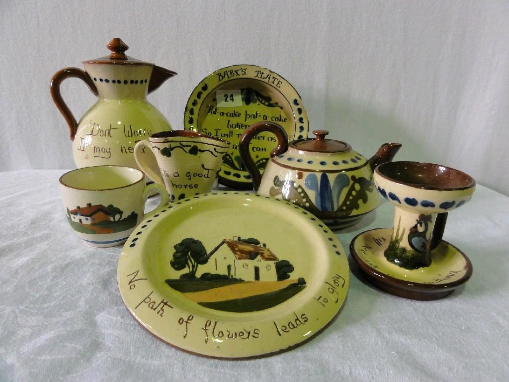 Appraisal: A collection of Torquay wares including a baby's bowl inscribed