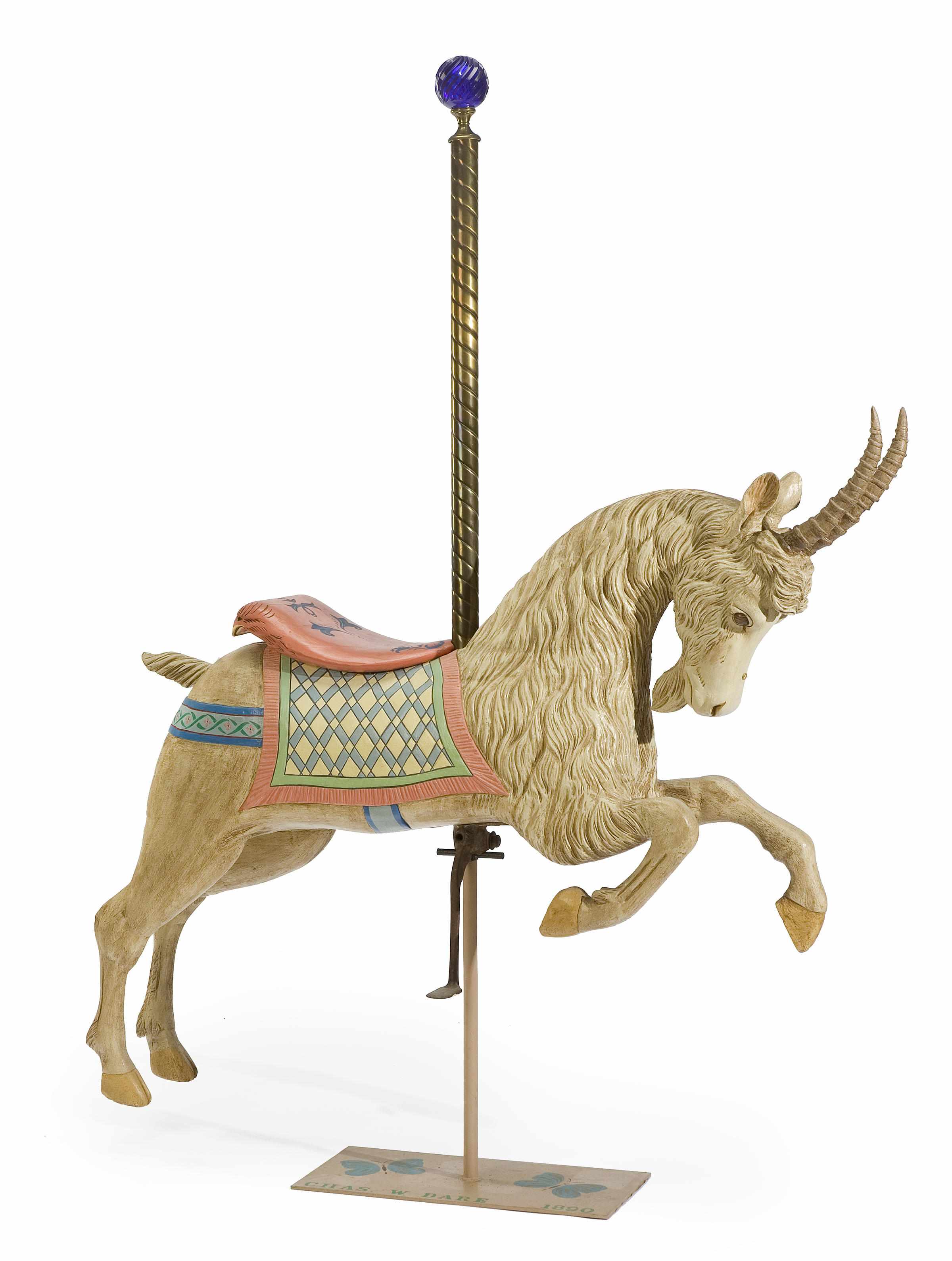 Appraisal: A carved and painted carousel goat Charles Dare New York