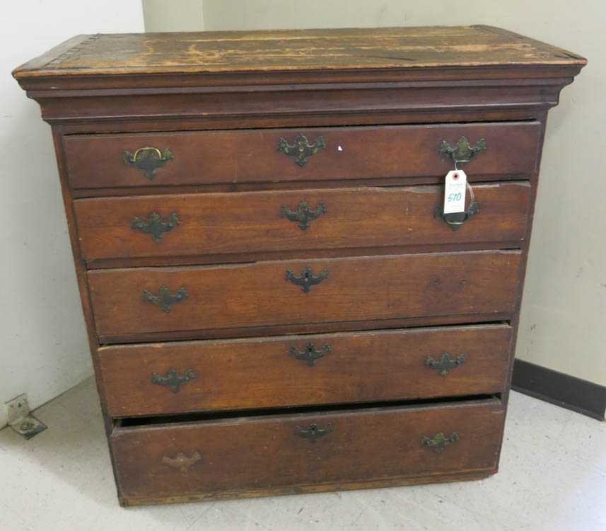 Appraisal: COUNTRY HIGHBOY TOP SECTION American late th early th century