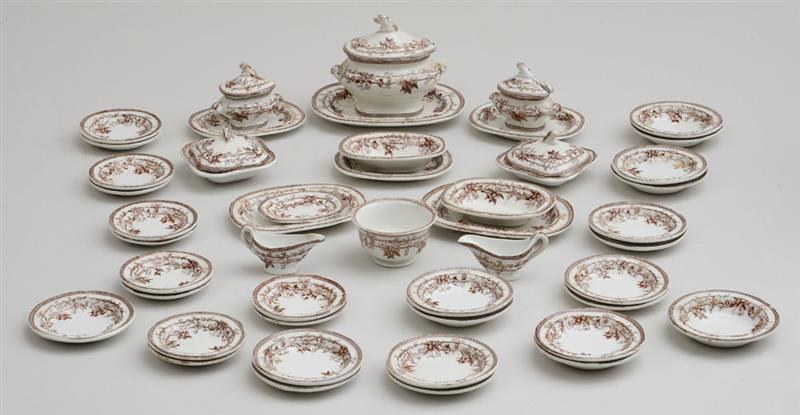 Appraisal: COPELAND BROWN GLAZED TRANSFERWARE MINIATURE FORTY-FIVE PIECE SERVICE Comprising one