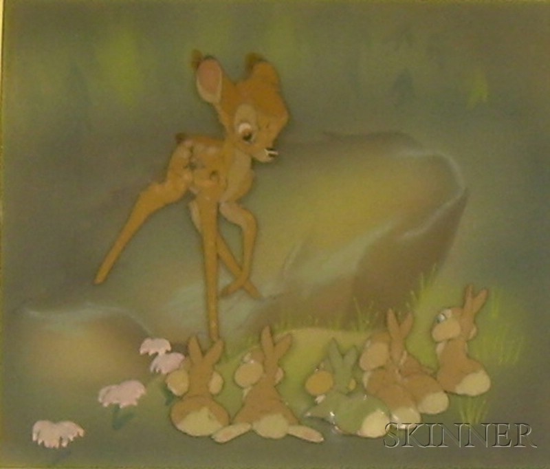 Appraisal: Lot of Two Walt Disney Production Animation Celluloids from Bambi