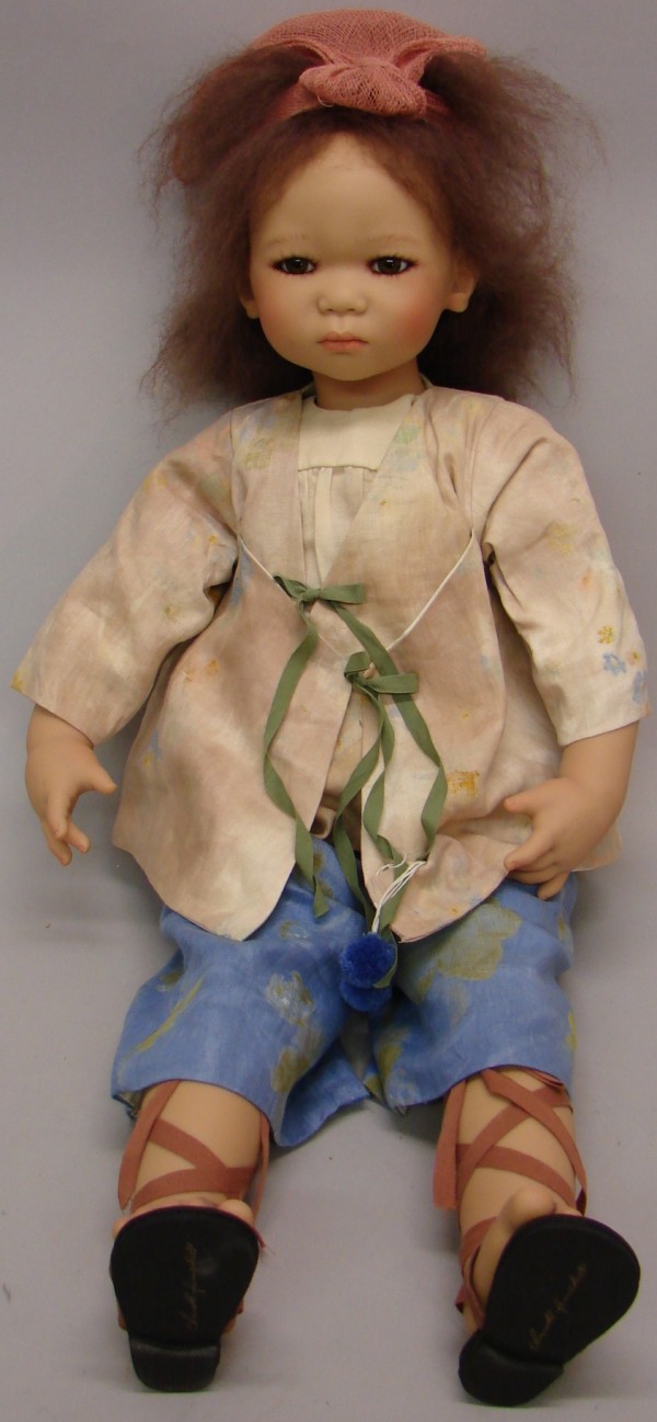 Appraisal: MIB Vinyl cloth Annette Himstedt Kinder girl doll All original