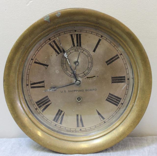 Appraisal: Seth Thomas Brass Ship's Clock On dial is written US