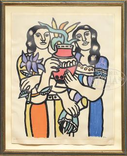 Appraisal: AFTER FERNAND LEGER American French - DEUX FEMME Lithograph in