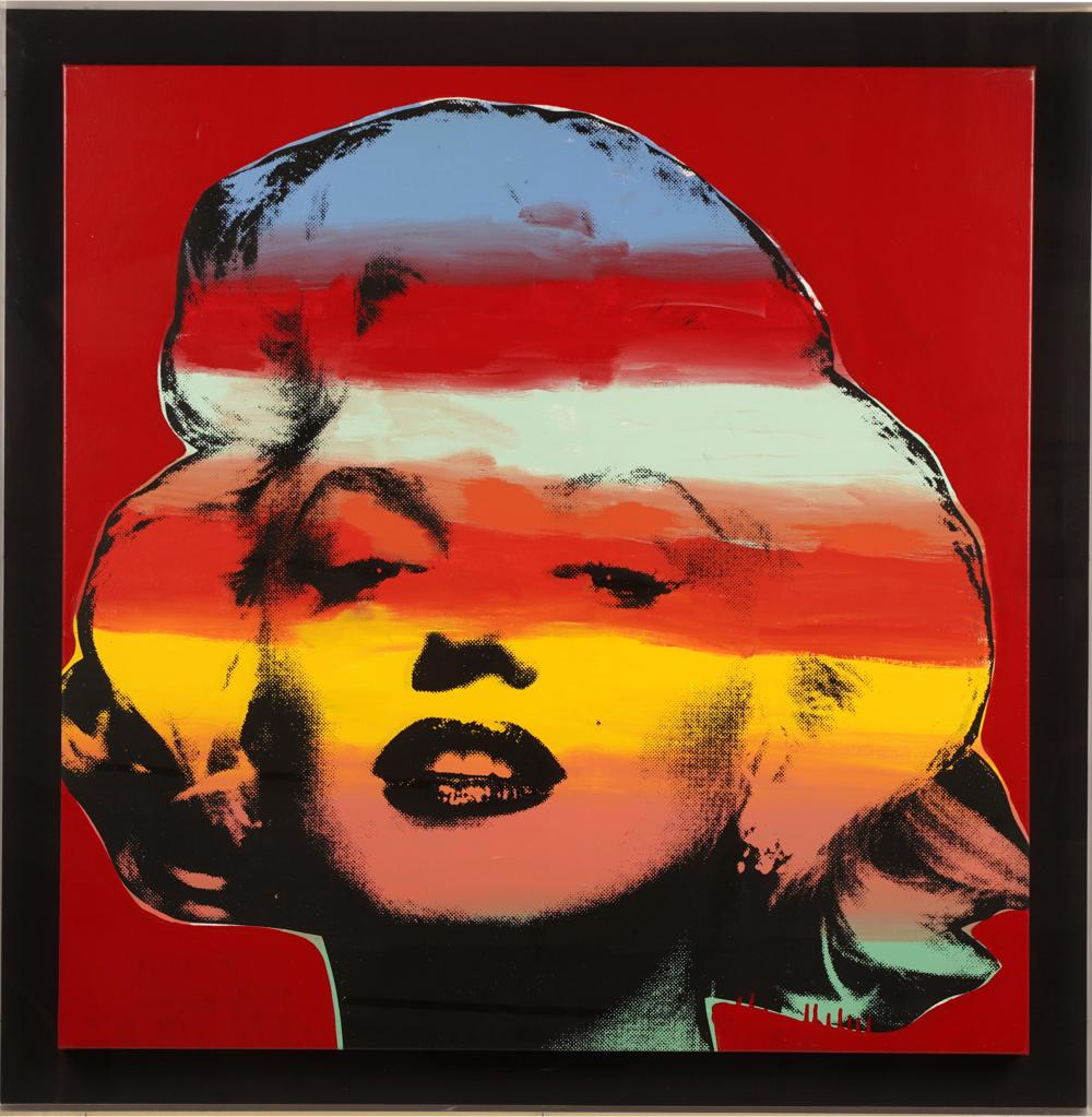 Appraisal: STEVE KAUFMAN - MARILYN SERIES RED colored screenprint on canvas