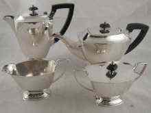 Appraisal: An impressive silver plate Art Deco four piece teaset