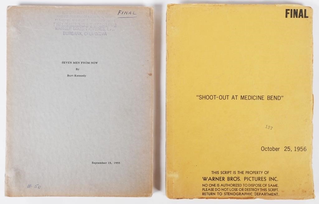 Appraisal: Two original Warner Brothers movie scripts -- Seven Men From