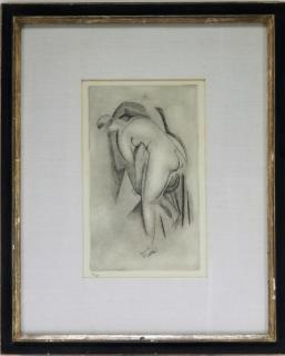 Appraisal: Alexander Archipenko Bending Nude Drypoint Etching RUSSIA UNITED STATES -