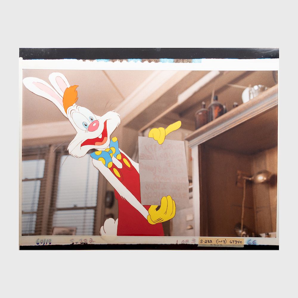 Appraisal: Walt Disney Studios Roger Rabbit Three gouache on acetate collage