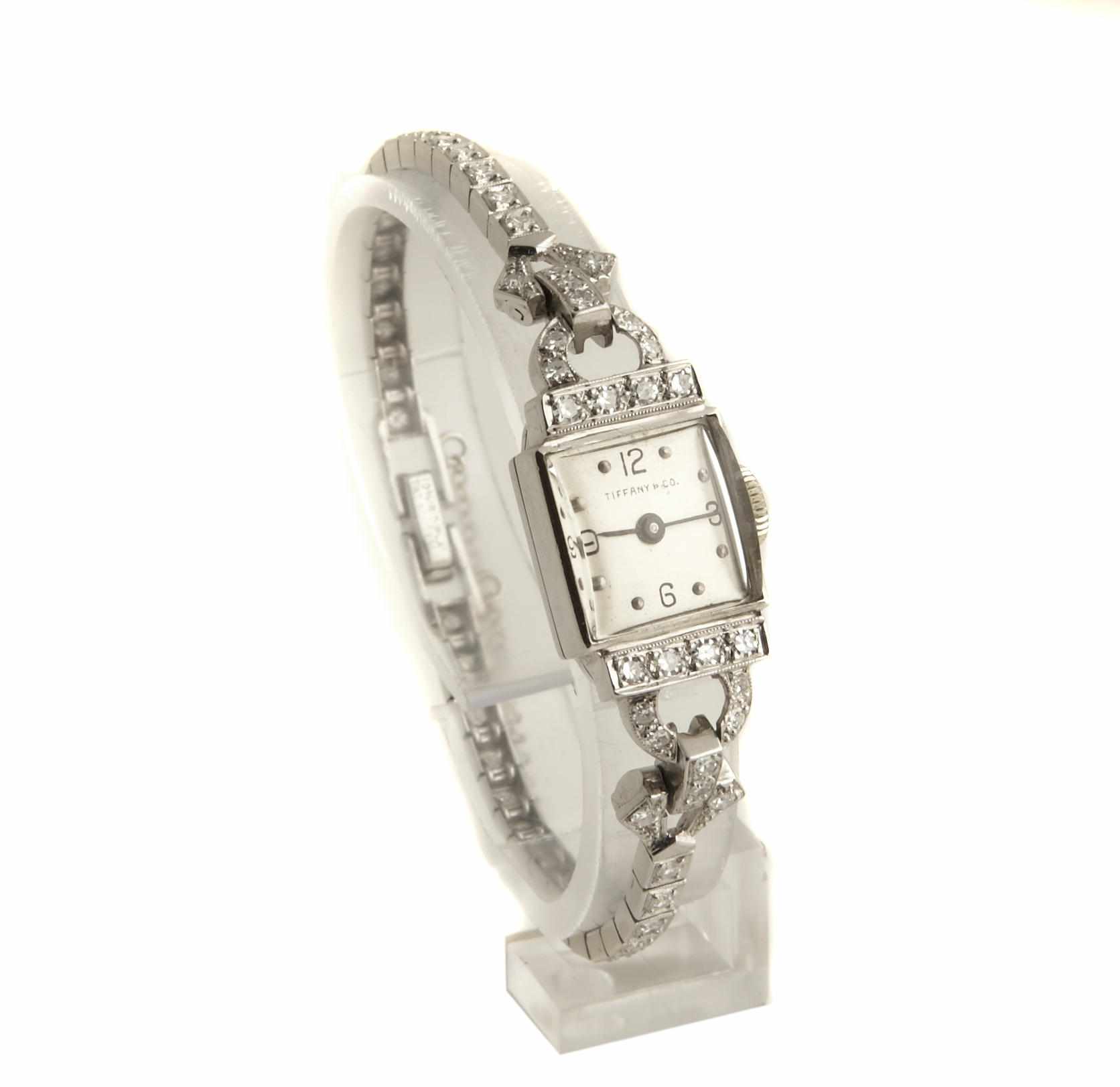 Appraisal: Property of various owners A diamond and platinum ladies wristwatch