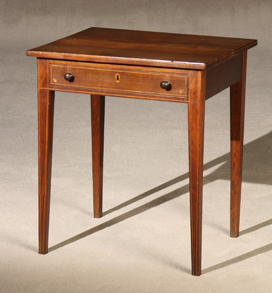 Appraisal: Federal Satinwood Inlaid Mahogany and Walnut Side Table Early th