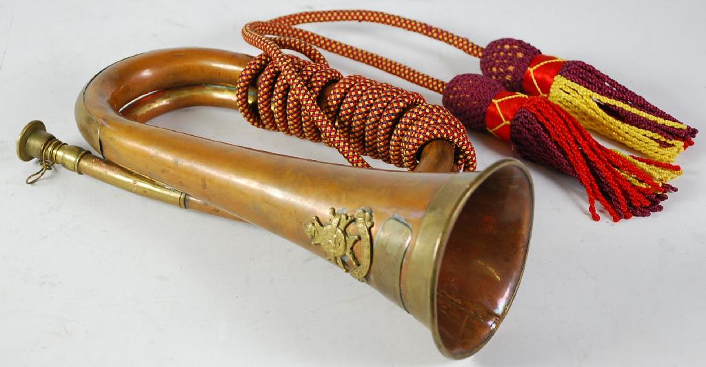 Appraisal: HAIG LONDON AND ALDERSHOT BRASS BUGLE applied with a Notts