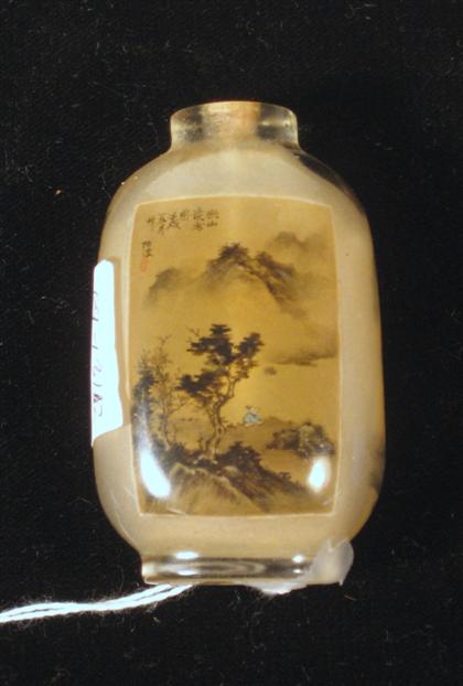 Appraisal: Chinese inside painted glass snuff bottle by A Pouearly th