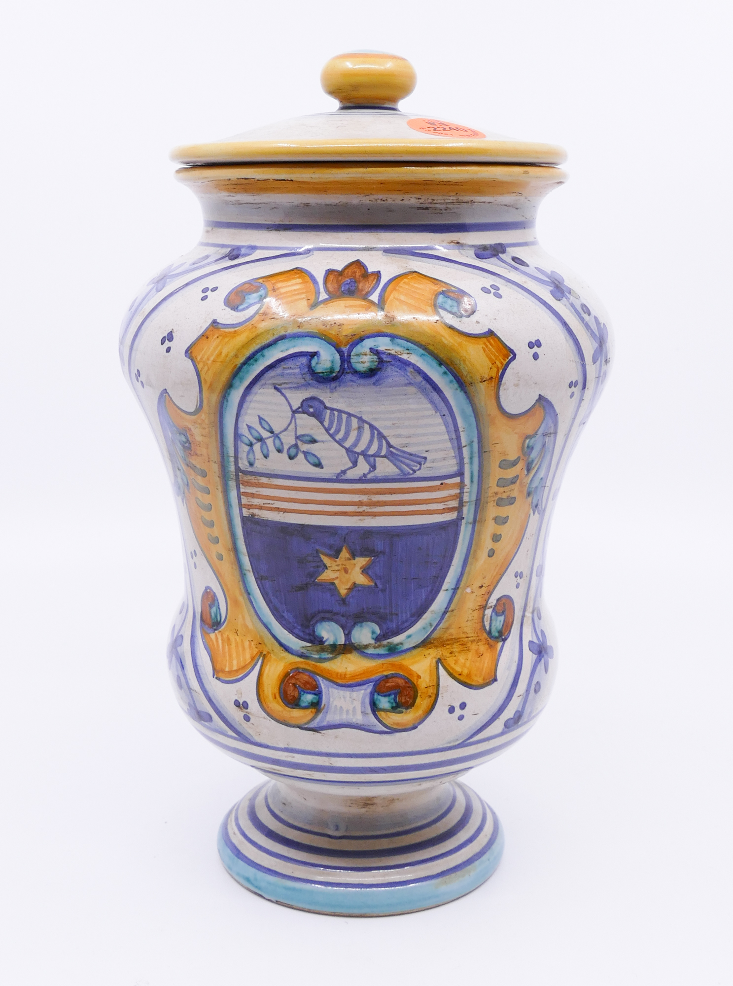 Appraisal: Italian Faience Covered Crest Jar- ''