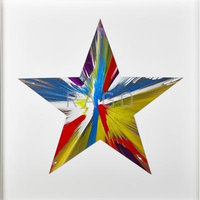 Appraisal: Damien Hirst British b Star Spin Painting Created at Damien