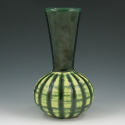 Appraisal: Hull Supreme experimental vase in green with vertical ribs Unmarked