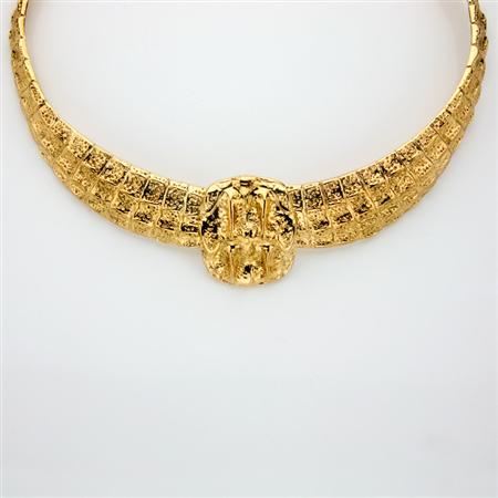 Appraisal: Costume Yellow Metal Collar Necklace Yves Saint Laurent Estimate -