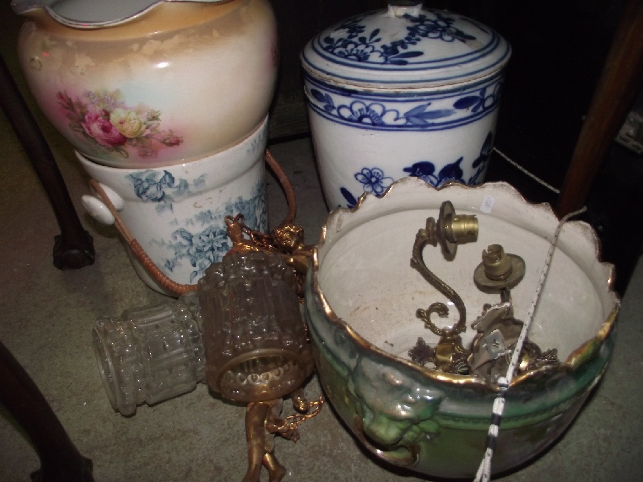 Appraisal: Various Victorian later ceramic jardineres light fittings etc