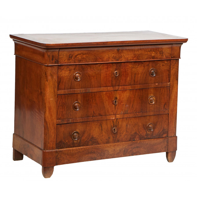 Appraisal: French Provincial Louis Philippe Carved Walnut Commode th c the