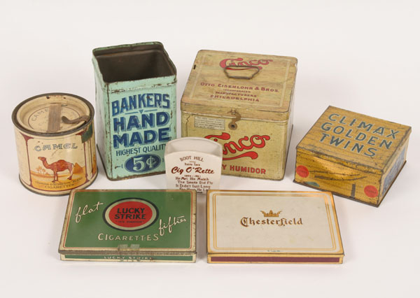 Appraisal: Six pieces of tobacco tins brands such as Climax Old