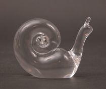 Appraisal: Steuben Glass Snail Charming glass snail by Steuben is signed