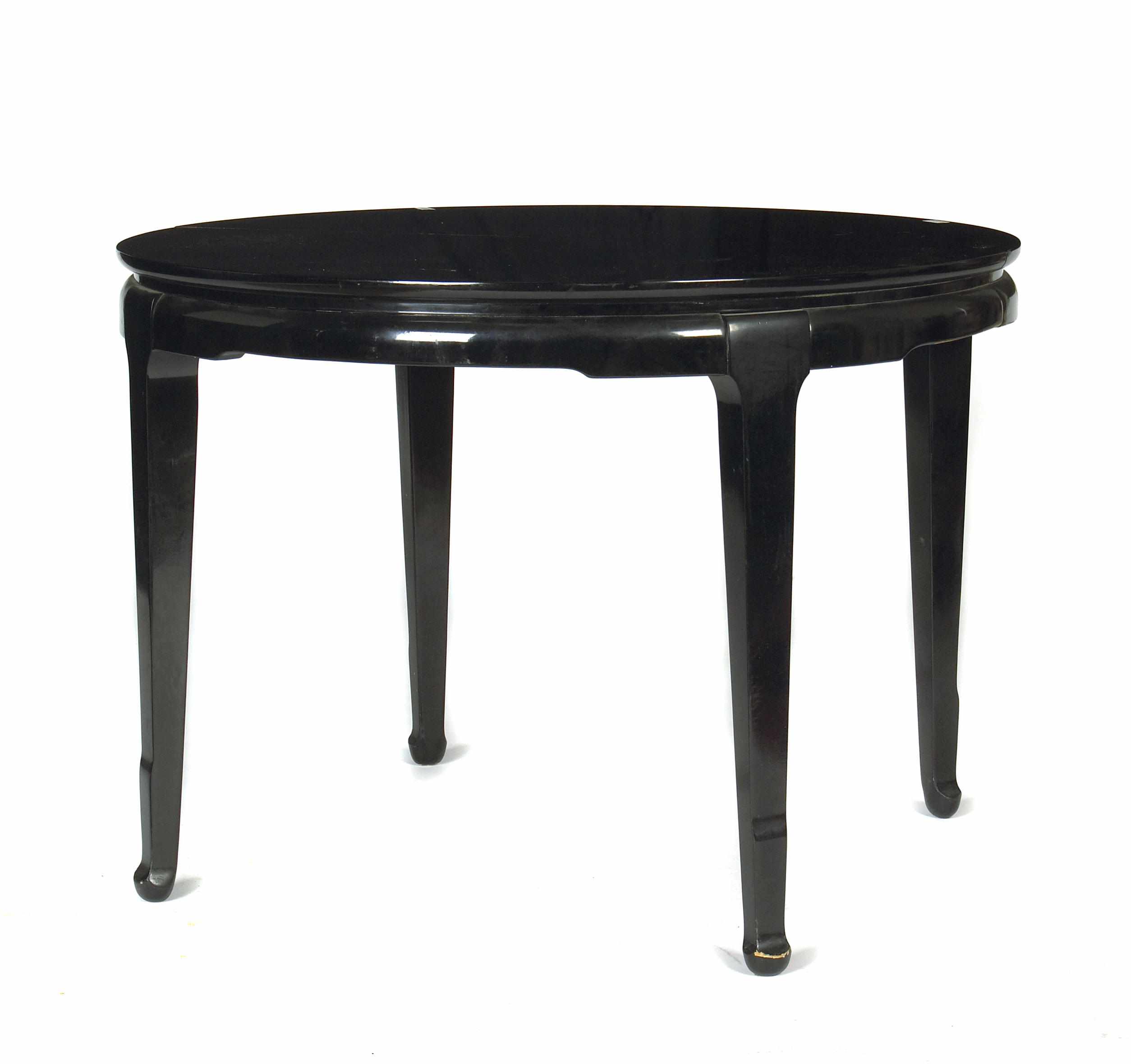 Appraisal: A Neoclassical style ebonized extension dining table With two leaves