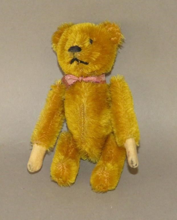 Appraisal: SCHUCCO-TYPE TUMBLING TEDDY BEARca - blonde mohair fabric covered spring-wound