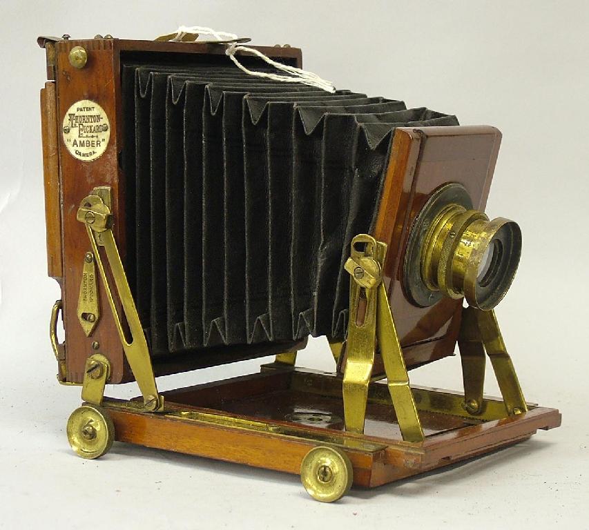 Appraisal: Thornton Pickard 'Amber' mahogany and brass quarter plate camera with