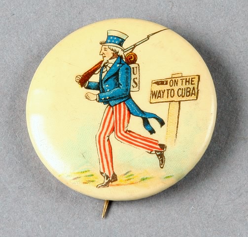 Appraisal: Uncle Sam Marching to War celluloid diameter