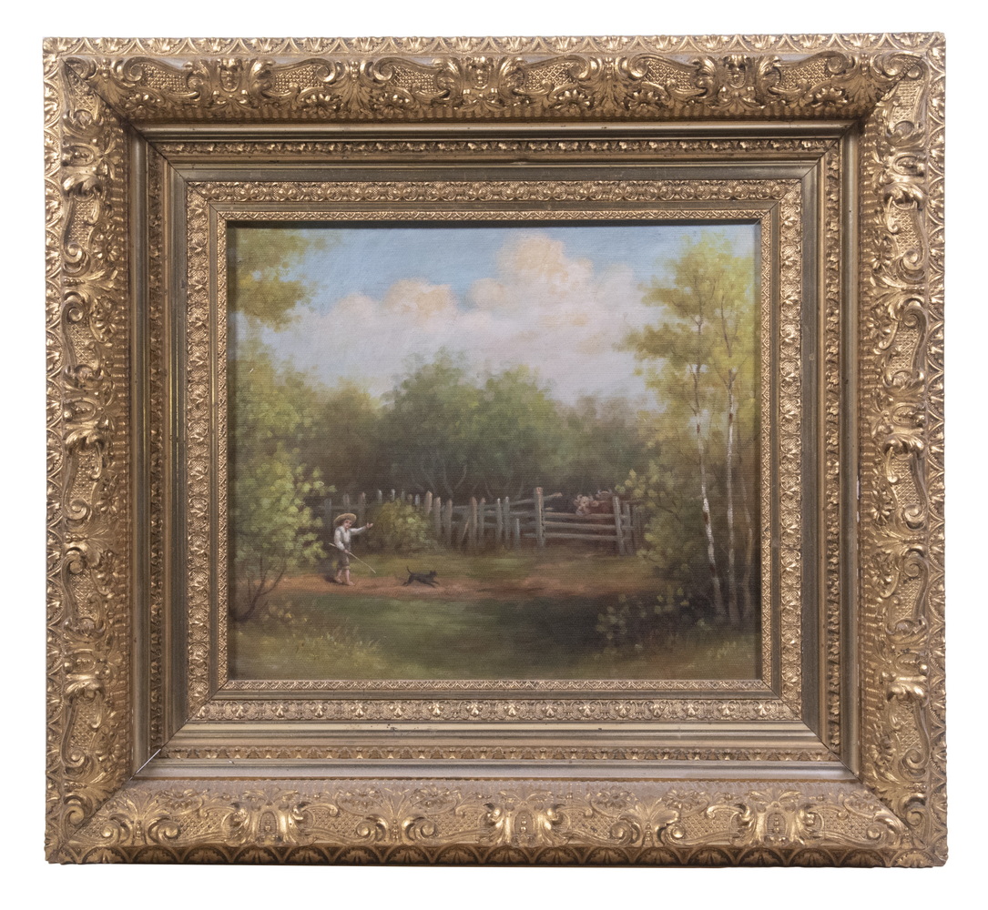 Appraisal: PERCY SANBORN MAINE - Pastoral Scene oil on canvas unsigned